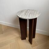 Table d’appoint bois et marbre