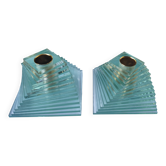 Paire de chandeliers Penco New Bedford. Stacked Glass