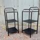 Pair of old military hospital bedside tables