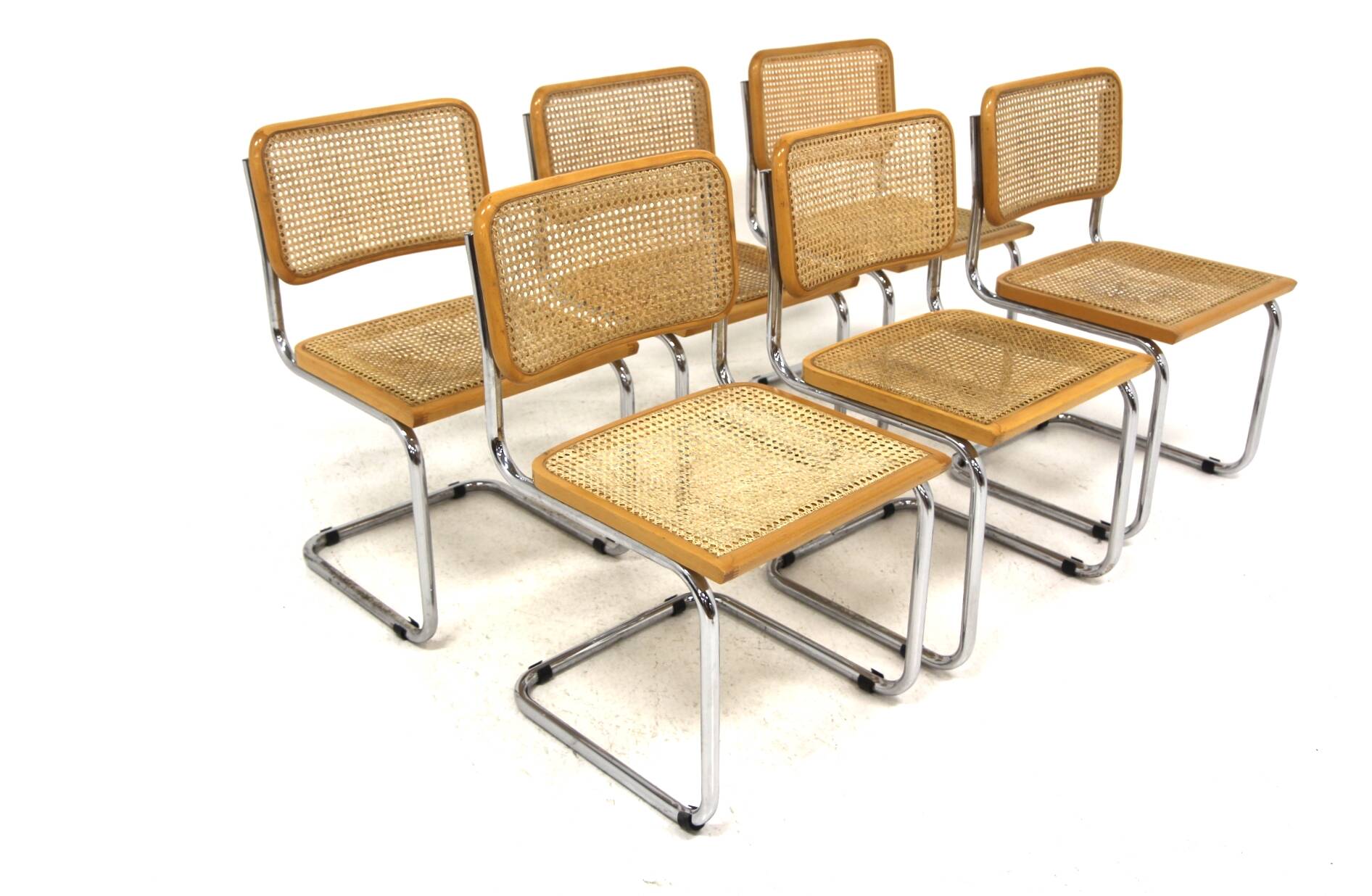 Set of 6 "B32" chairs, Marcel Breuer, Italy 1990