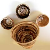 Set bowl and cups in land mixed Ancel pottery.