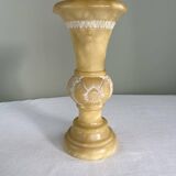 Sculpted alabaster vase