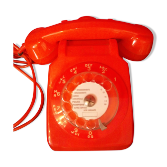 Ancien téléphone orange de 1965/70