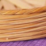 Lot 3 baskets gigogne in vintage rattan 70s/80s