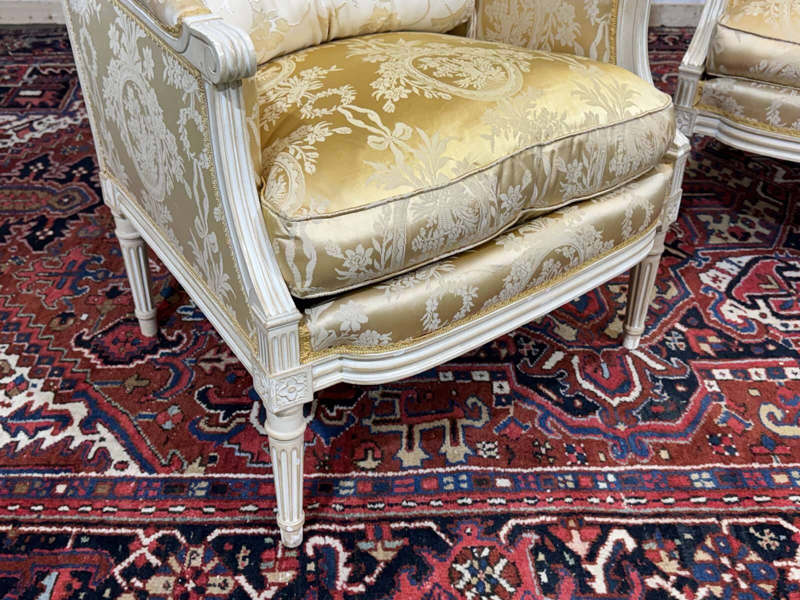 Pair of Louis XVI style armchairs from the 1960s.
