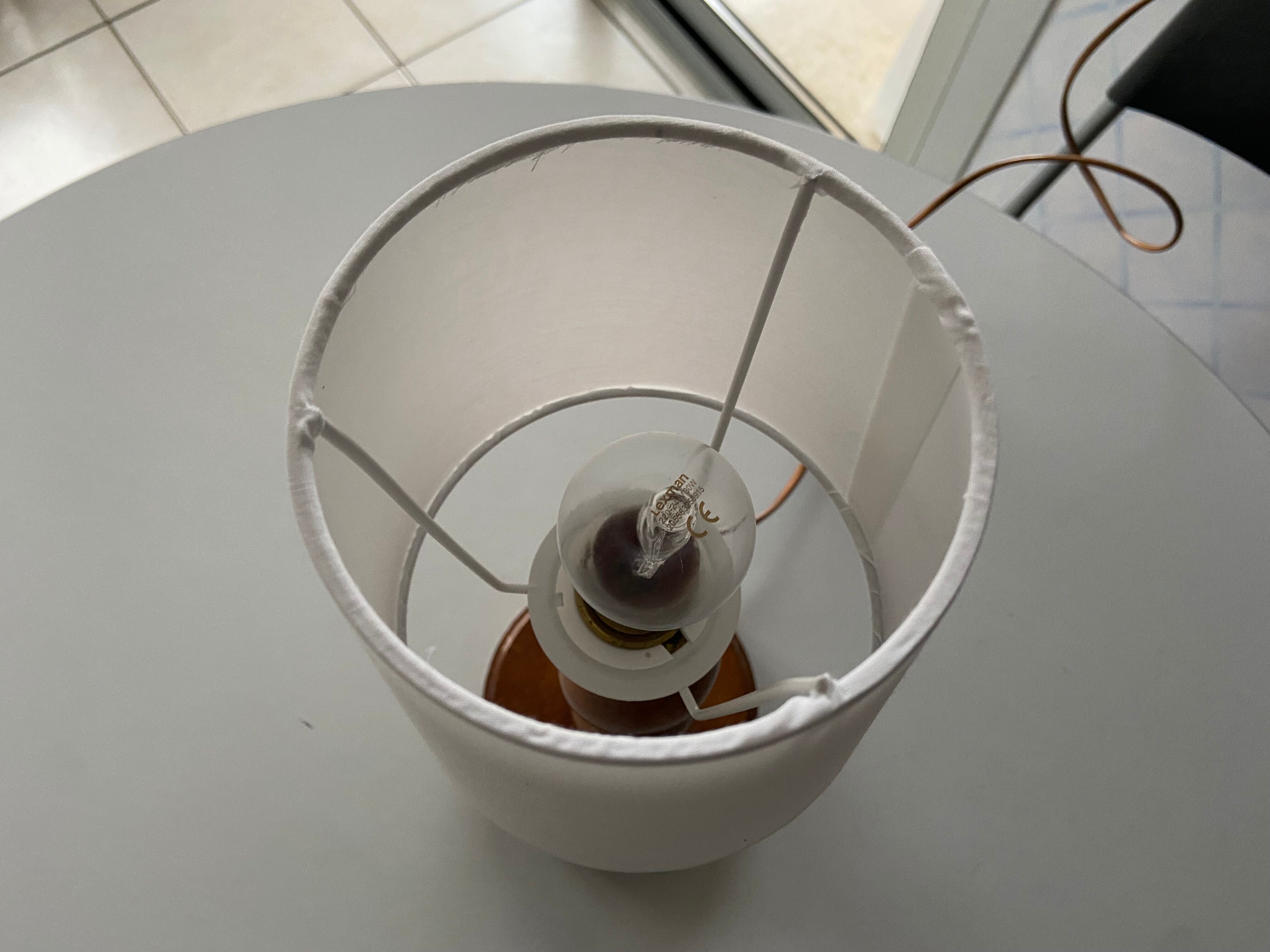 Brutalist wooden lamp