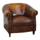 Sheepskin leather club armchair with beautiful colors and comfortable seating