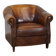 Sheepskin leather club armchair with beautiful colors and comfortable seating