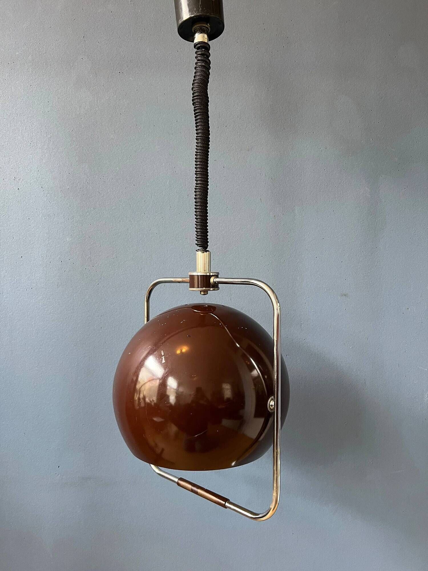 Vintage brown GEPO suspension | Space Age light fixture | Mid-Century Modern ceiling light