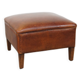 Large Ottoman Made of Sheepskin Leather