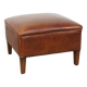 Pouf, repose-pieds en cuir marron