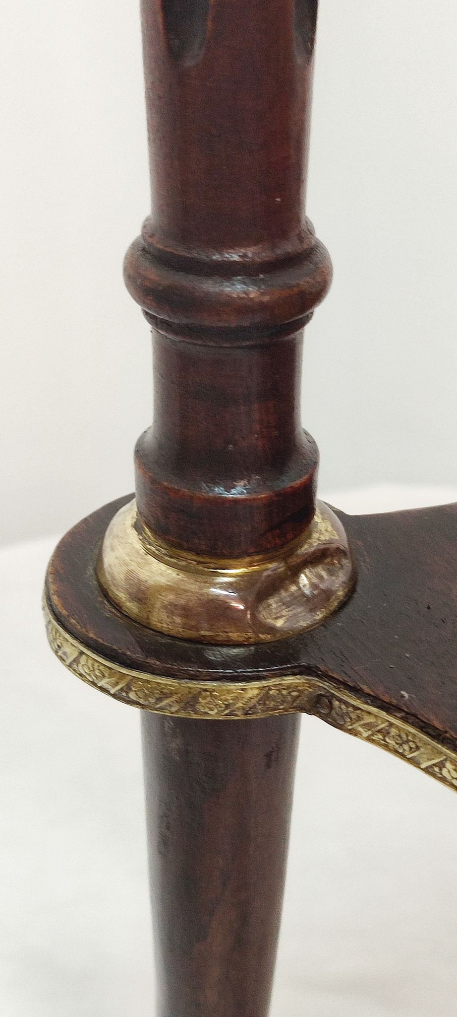 Auxiliary table made of wood, marble and brass, France 1950