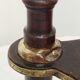 Table auxiliaire en bois, marbre et laiton, France années 1950