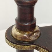 Auxiliary table made of wood, marble and brass, France 1950