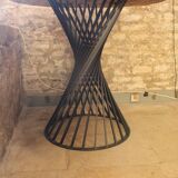 Standing table with epoxy iron base