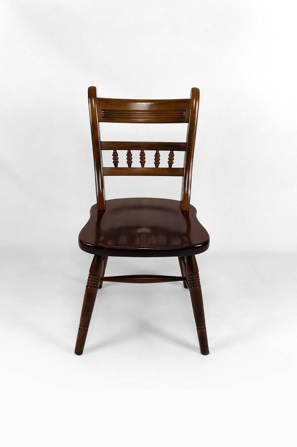 Lot de 6 chaises ''Windsor'' / Western / Cowboy en hêtre, Circa 1970