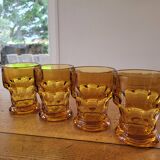 Lot de 4 verres ambrés vintage, Italy