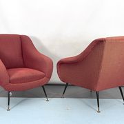Mid-century pair of lounge chairs by Gigi Radice for Minotti, Italy 1950s