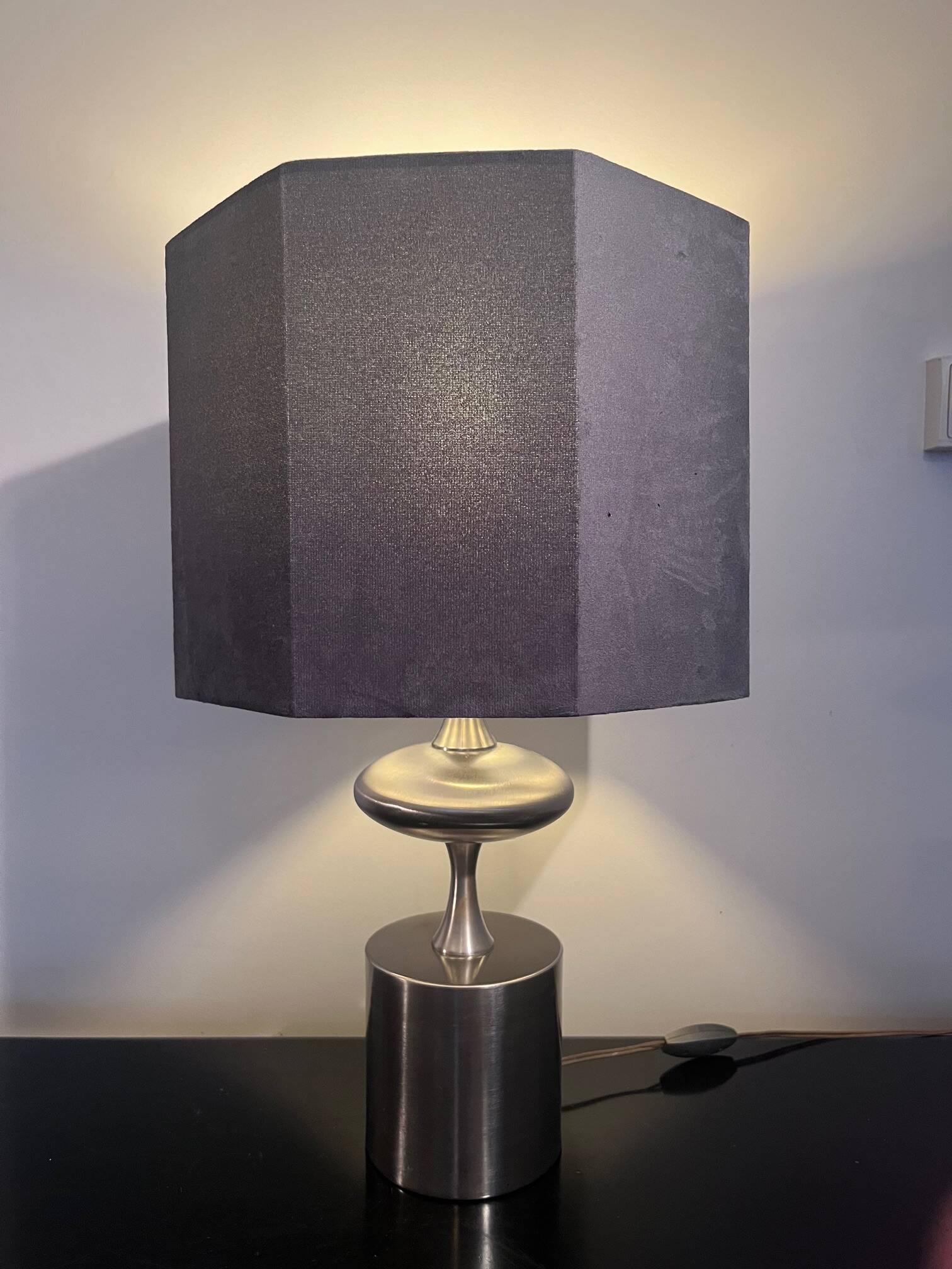 Barbier brushed steel lamp