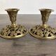 Pair of Art Nouveau Gilded Bronze Candle Holders