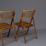 Vintage Bamboo and Rattan Folding Chairs, 1970s, Set of 2