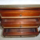 Old pair bedside table style Louis XVI mahogany marble