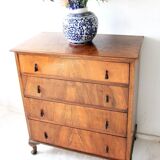 Antique walnut bedroom chest of drawers
