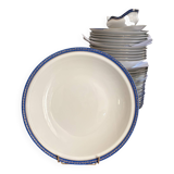 Large Deep Plate 29cm Salad Bowl Limoges Porcelain Blue Gold Betoule Legrand