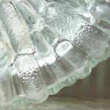 Set de 3 plafonniers/appliques verre moulé texturé 1970