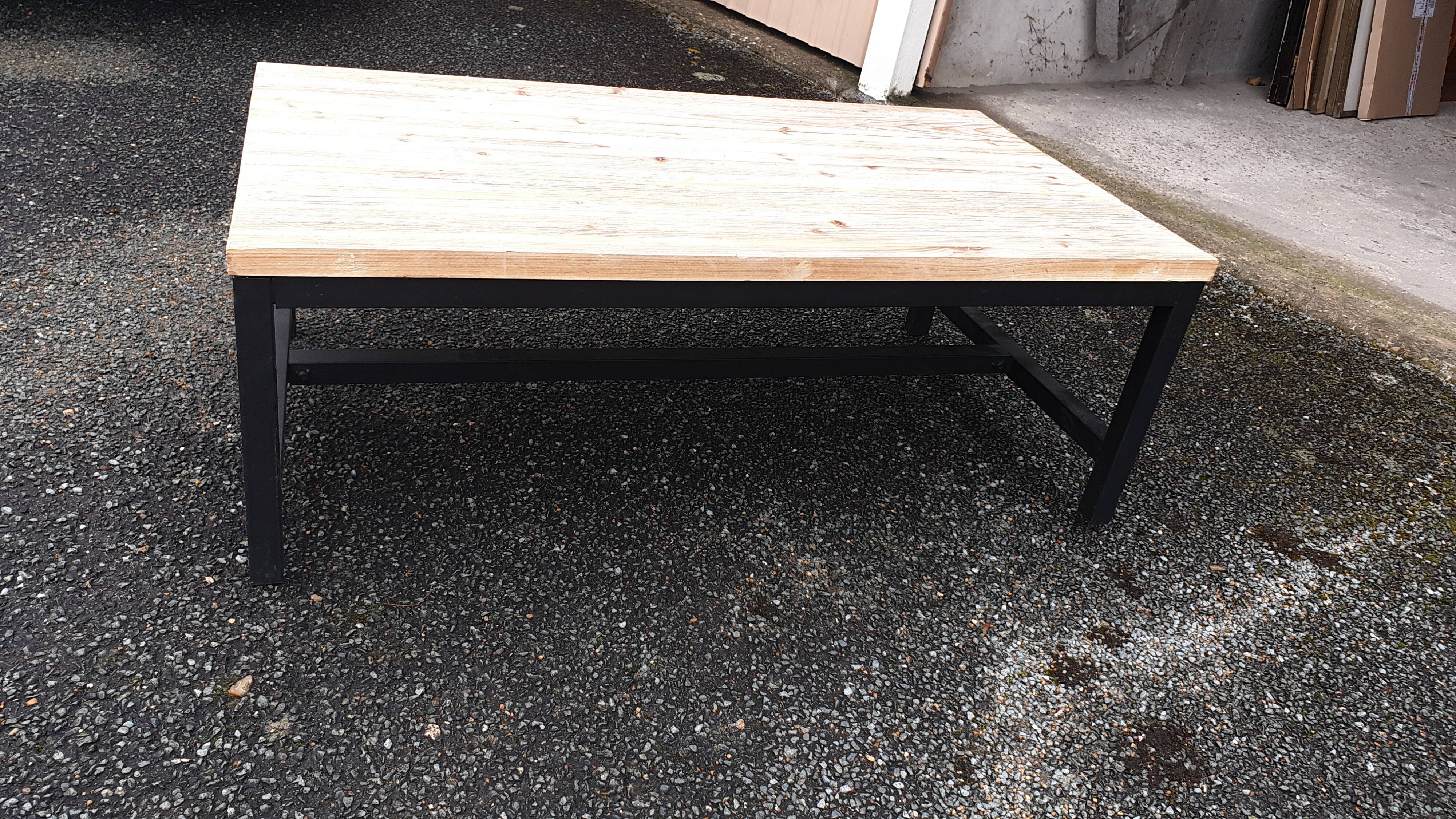 Wood and metal coffee table