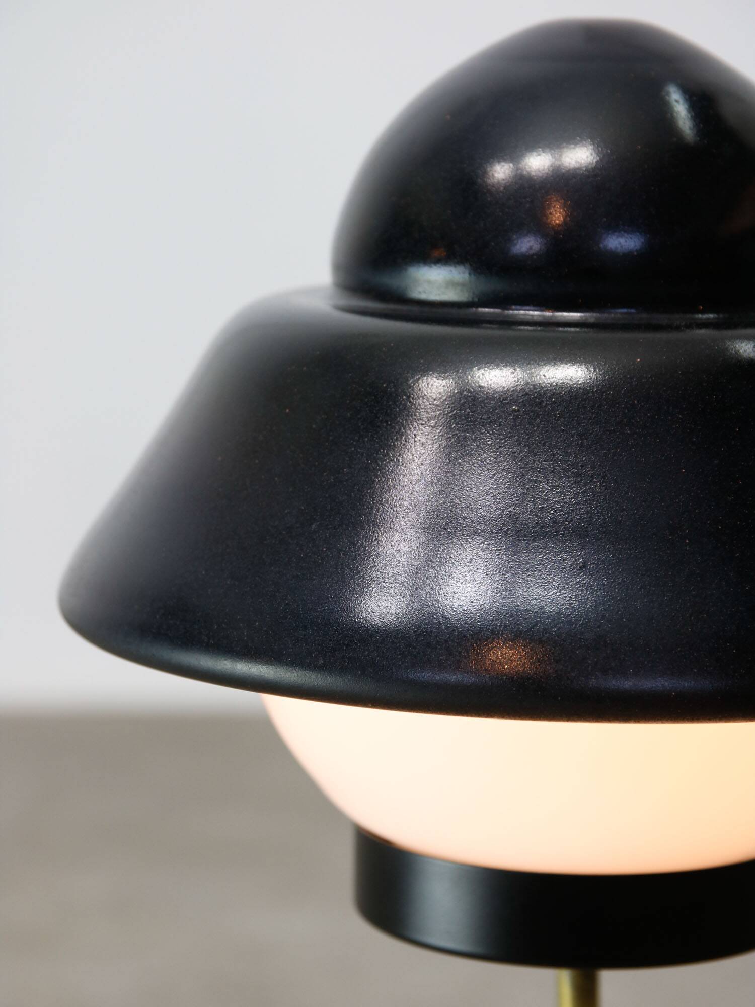 Mid-century Italian Brass & Glass Table Lamp, 1960s