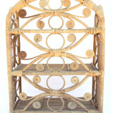 3-storey foldable vintage rattan shelf