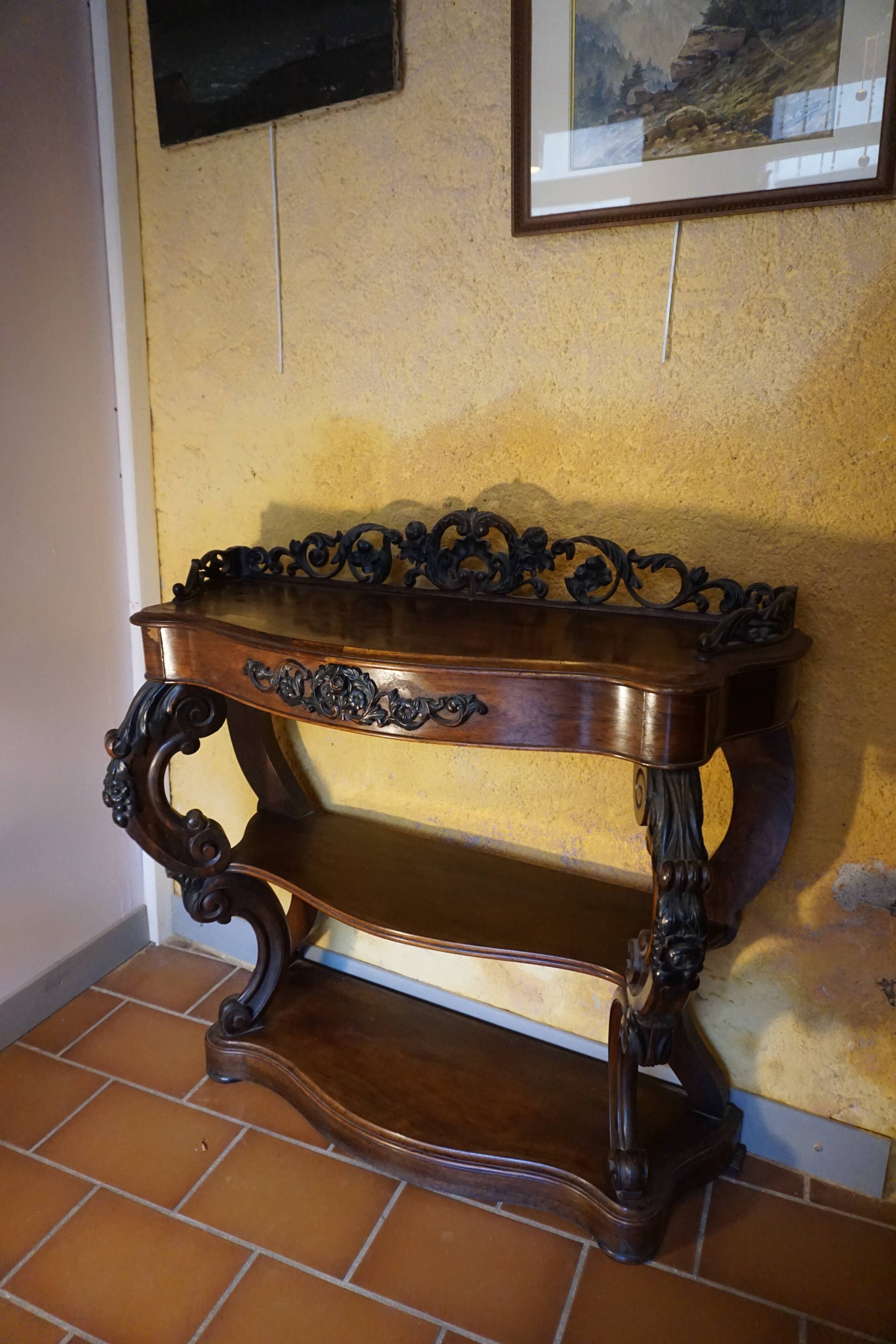 Mahogany console from around 1860.