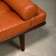 Hans J. Wegner GE19 Daybed in Teak and Camel Leather for Getama Denmark