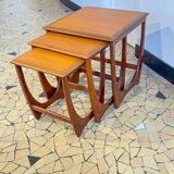 Teak trundle coffee table