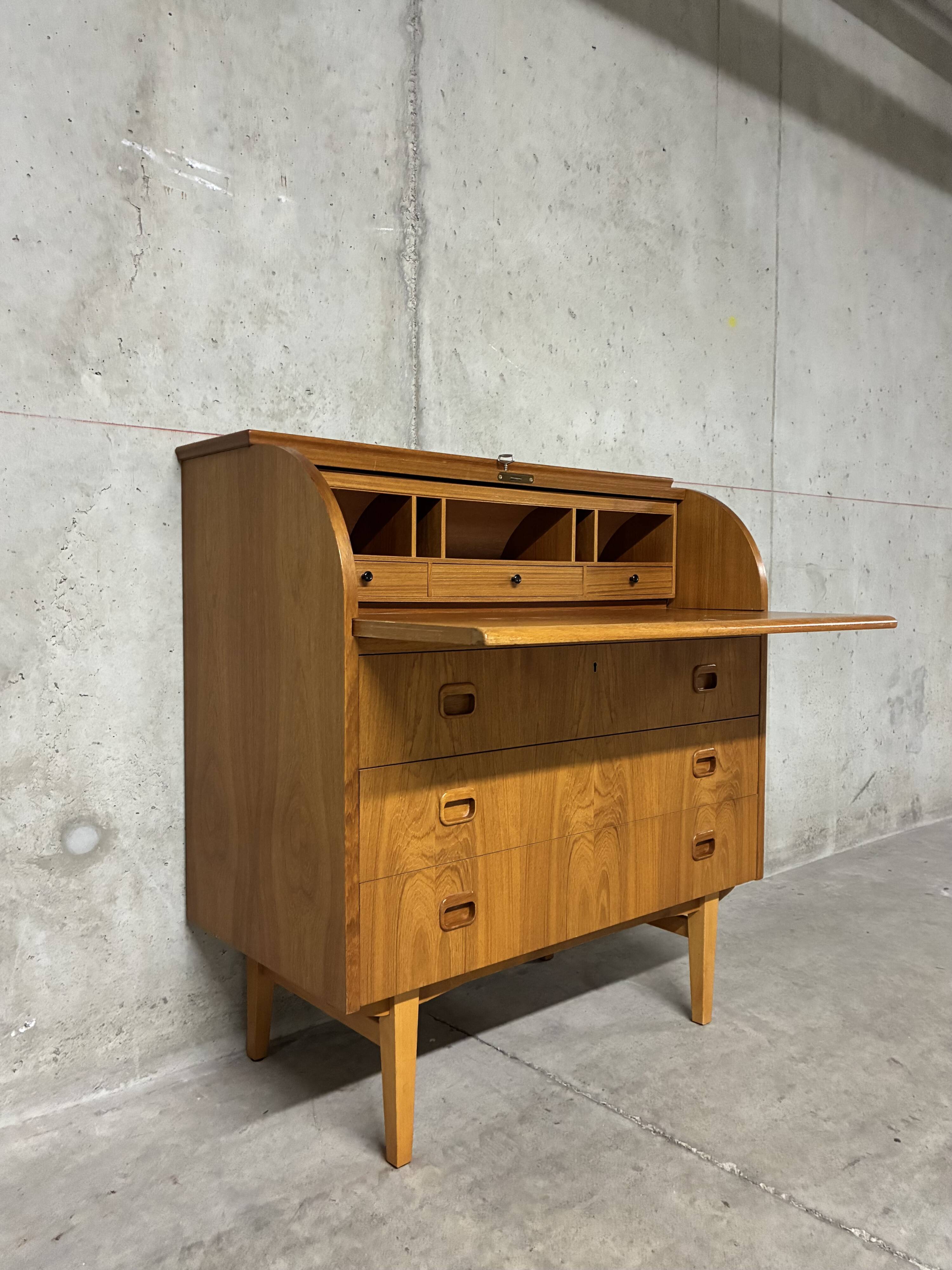 Vintage Scandinavian secretary cabinet from the 1960s.