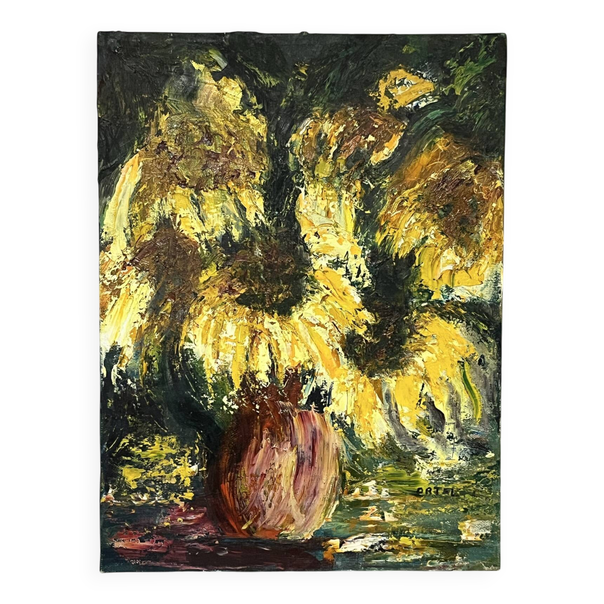Expressionist painting "The Sunflowers" — Oil on canvas by Cécile O