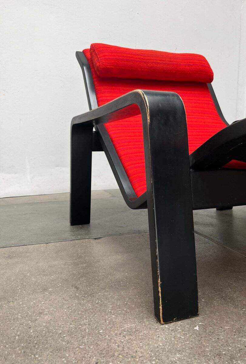 Mid-century modern Pulkka lounge chair by Ilmari Lappalainen for Asko, Finland, 1960s.