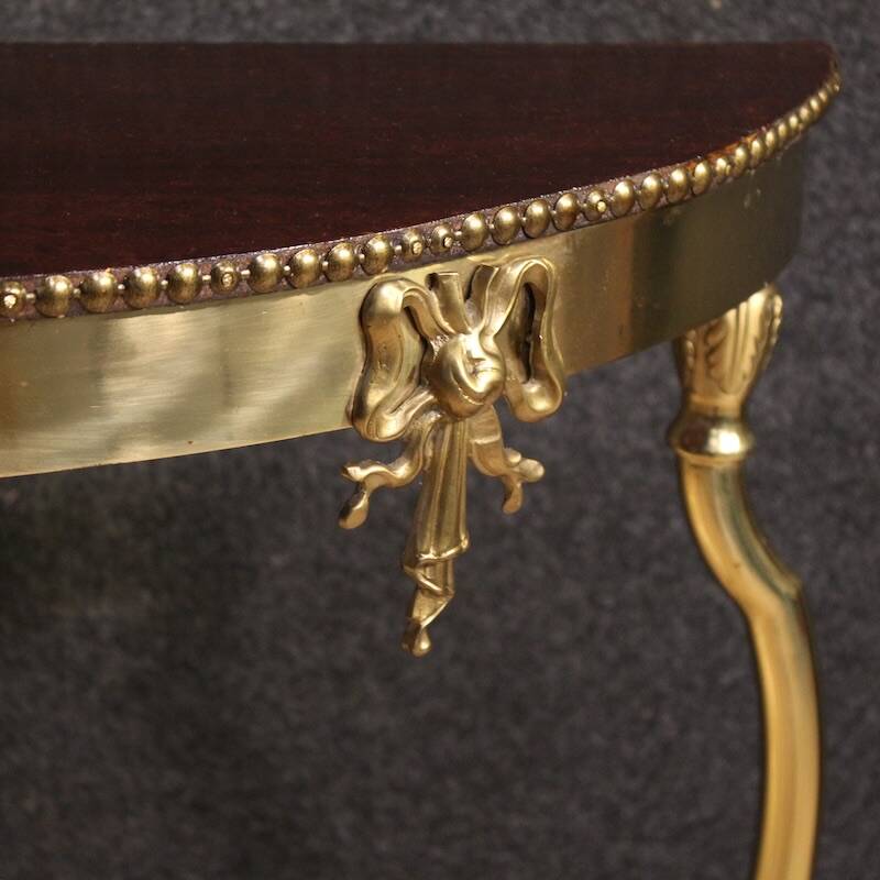 20th century Italian gilded brass console table
