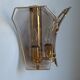 Wall lamp two fires in brass and curved glass from the 80s