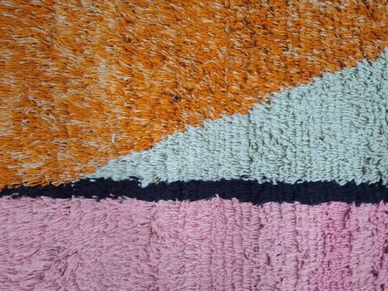 Tapis en laine pure artisanale traditionnelle taille 100 x 200 cm