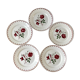 Set of 5 flat plates Badonviller with flowers 30s
