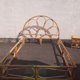 Rattan bed and bamboo leather ligatures