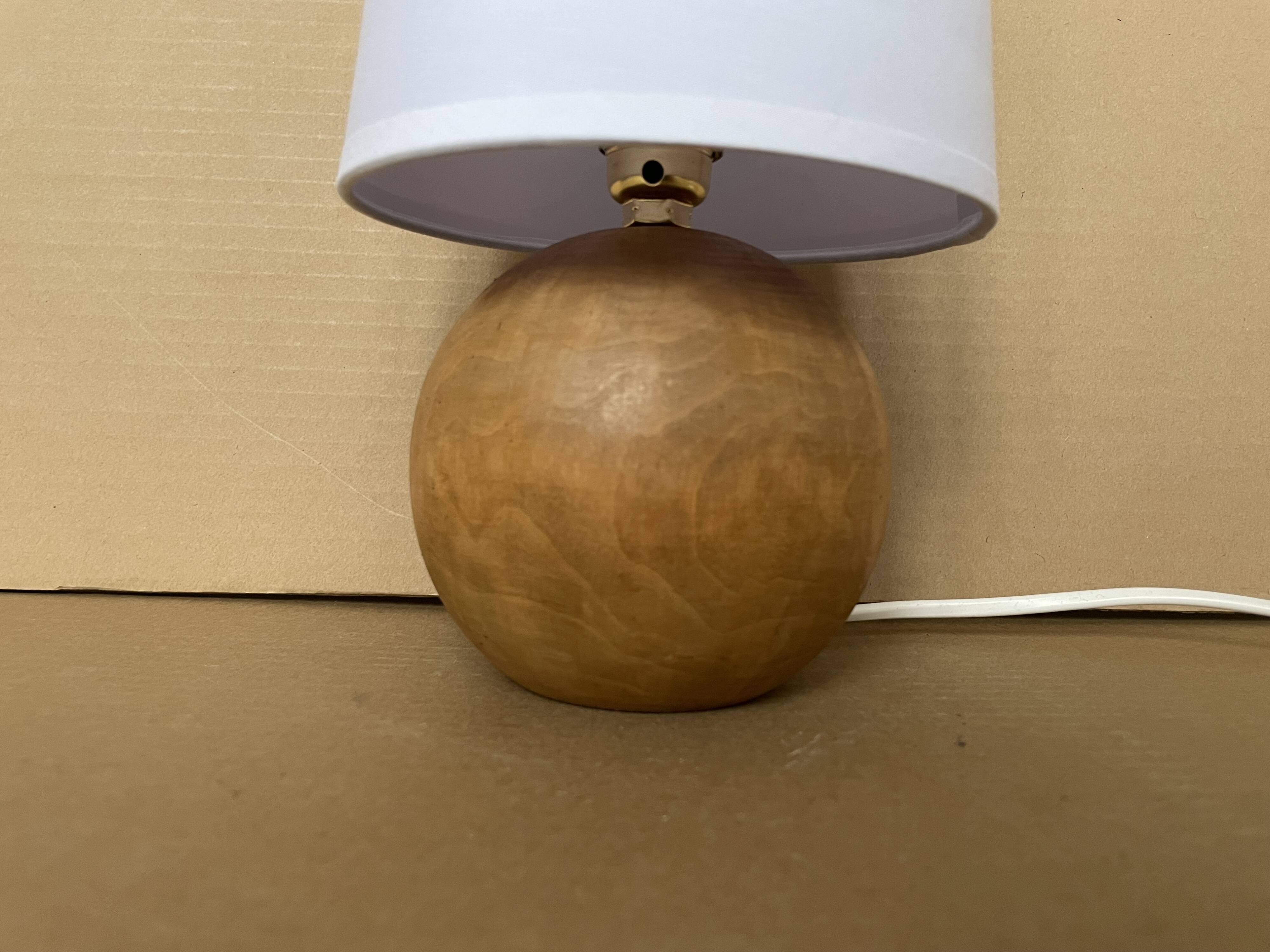 Old blond wood table lamp