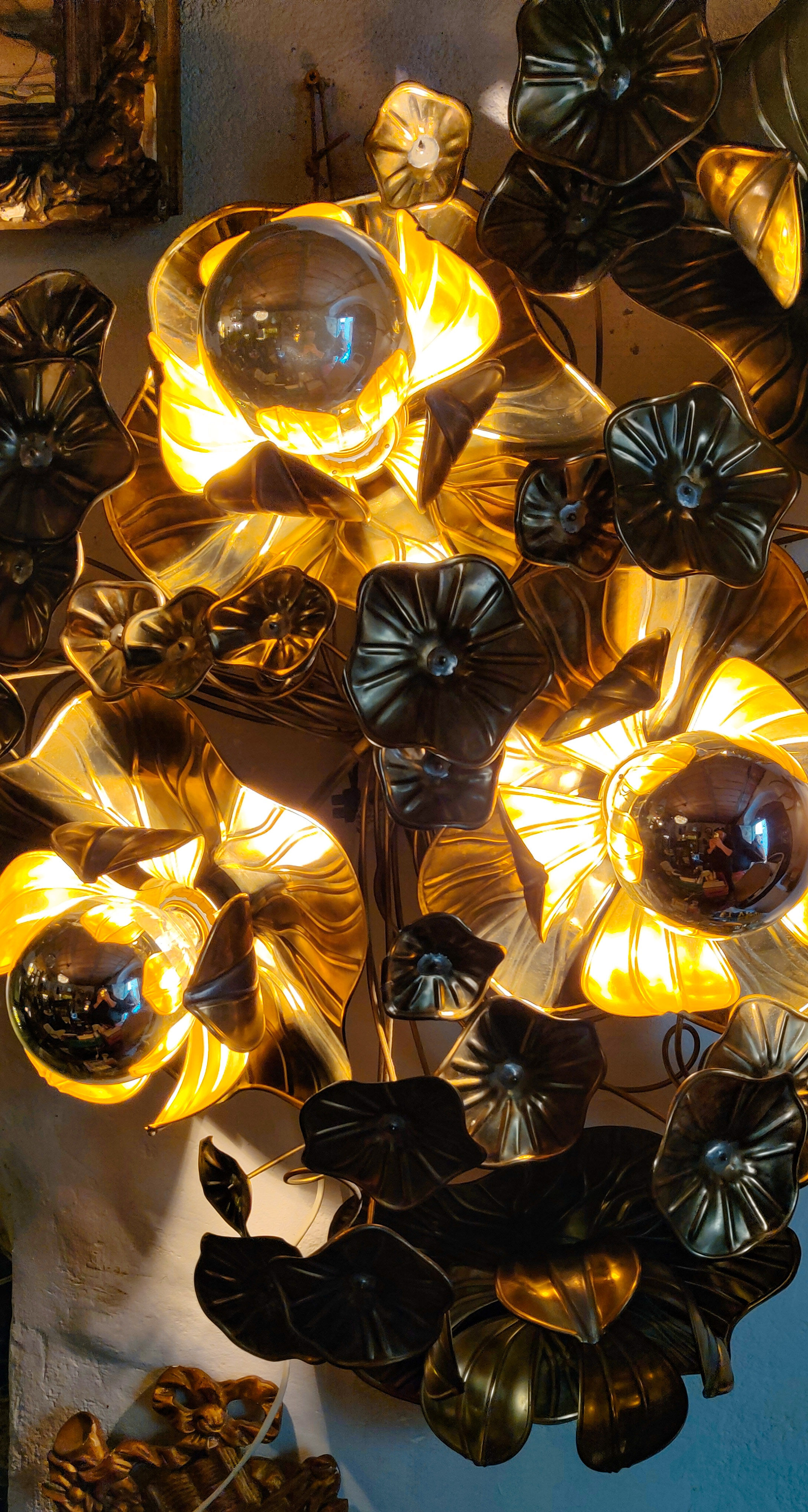 Henri Fernandez Applique or Ceiling Lotus Flower 106 cm