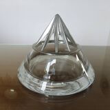 Designer crystal and pewter flower vase by Jean Goardere, 1970s