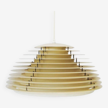 Vintage Hekla pendant light in heavy metal by Jon Olafsson and PB Lútherson for Fog, Denmark 1970s