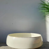 Large white and gold porcelain salad bowl from Lunéville