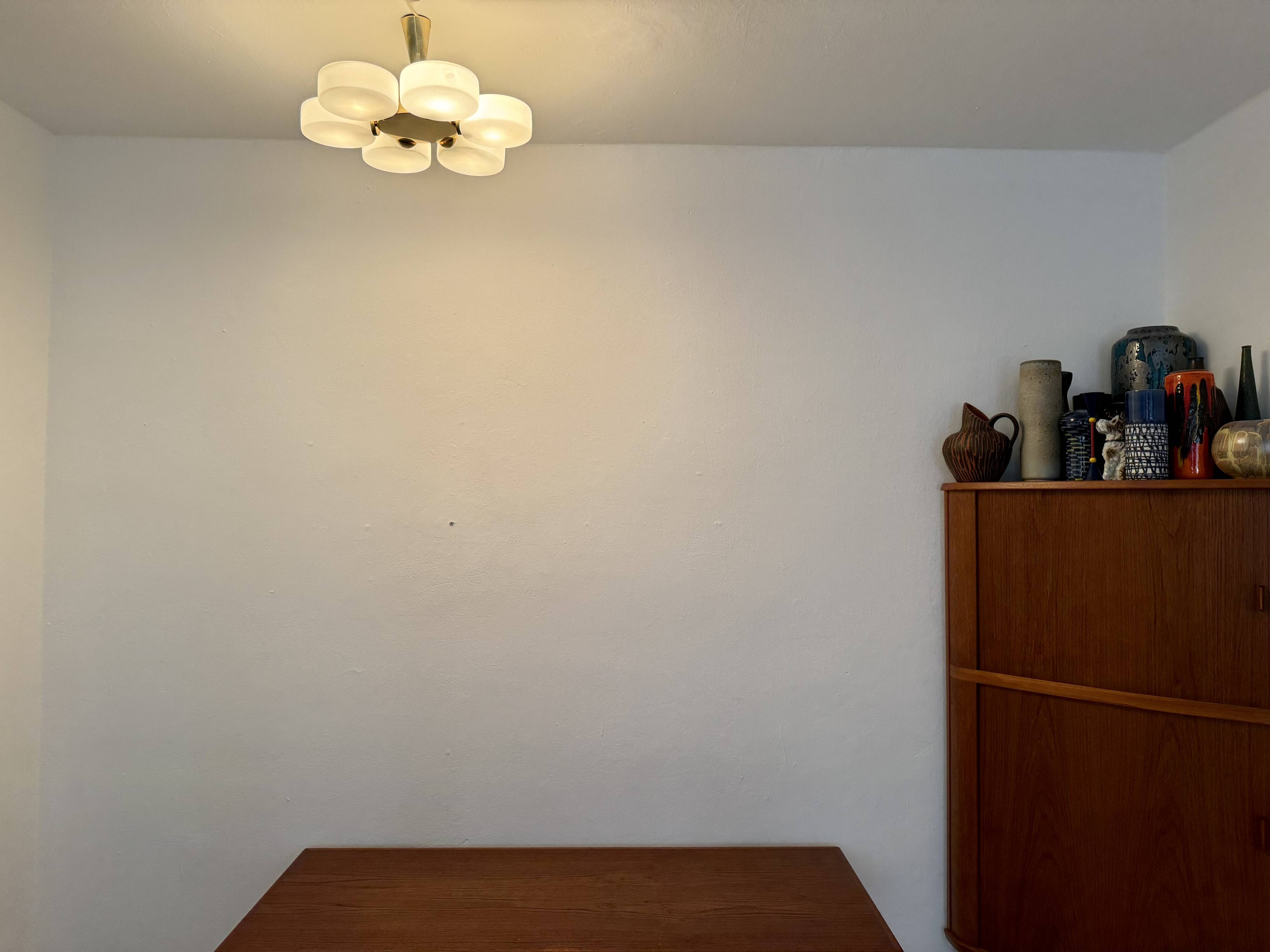 Opaline Sputnik Chandelier by Kaiser Leuchten