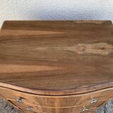 High art deco chest of drawers with mustache feet in raw walnut, 1930s